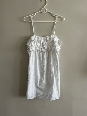 Vintage J. Crew White Ruffle-Trim Sundress